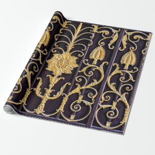 The pattern on metallic gate wrapping paper