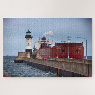 The Paul R. Tregurtha Ship and Lighthouse Jigsaw Puzzle