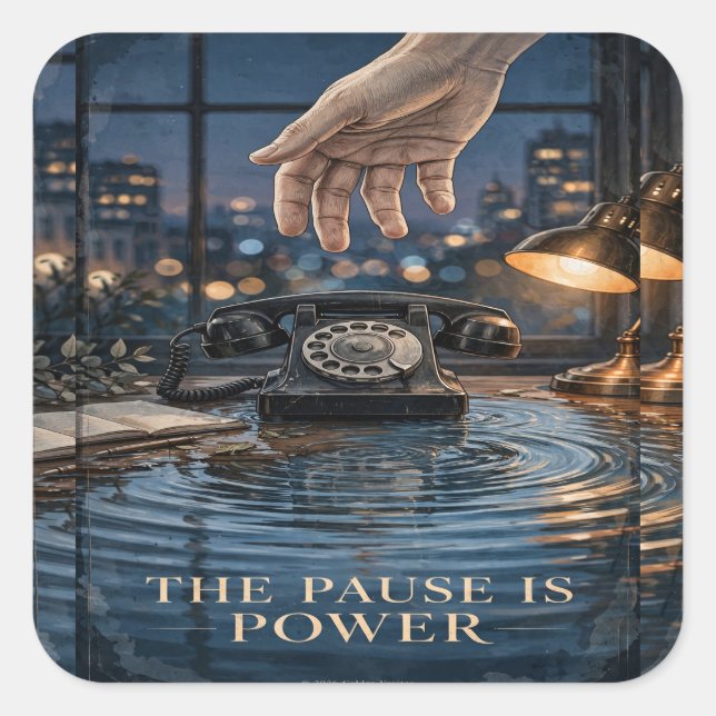 The Pause Is Power Night Desk Sticker (Front)