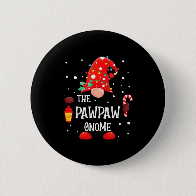 The Pawpaw Gnome Matching Family Christmas Gnome P 2 Inch Round Button (Front)