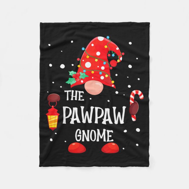 The Pawpaw Gnome Matching Family Christmas Gnome P Fleece Blanket (Front)