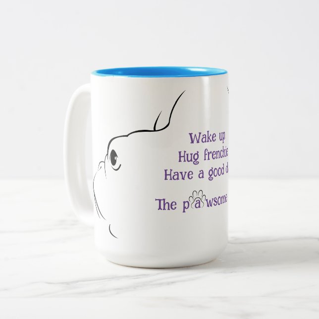 The Pawsome Life French Bulldog Silhouette Mug (Front Left)