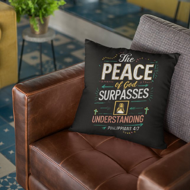 The peace of God surpasses understanding. Throw Pillow (Creator Uploaded)
