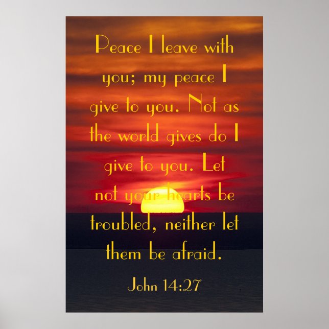 The peace of Jesus bible verse John 14:27 poster (Front)
