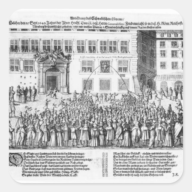 The Peace of Nuremberg, 25th September 1649 Square Sticker (Front)