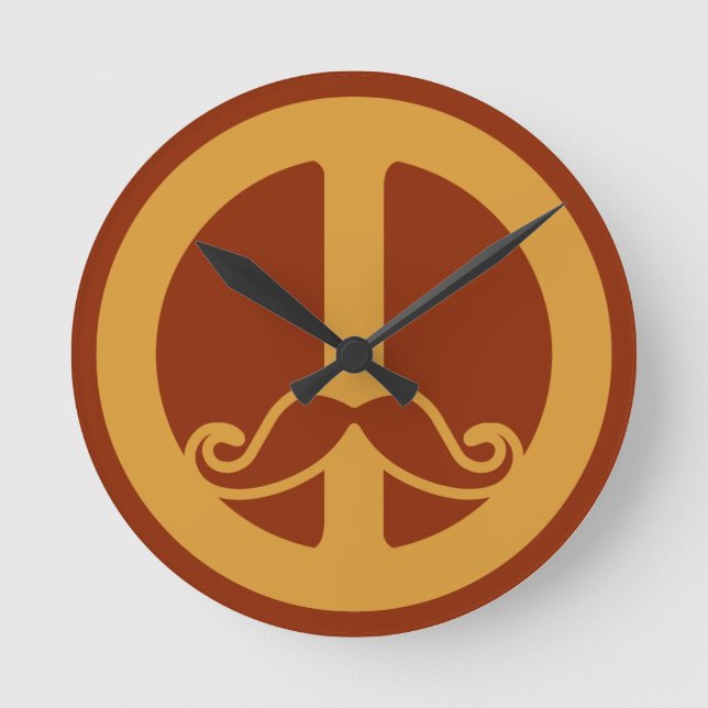 The Peace Stache wall clock (Front)