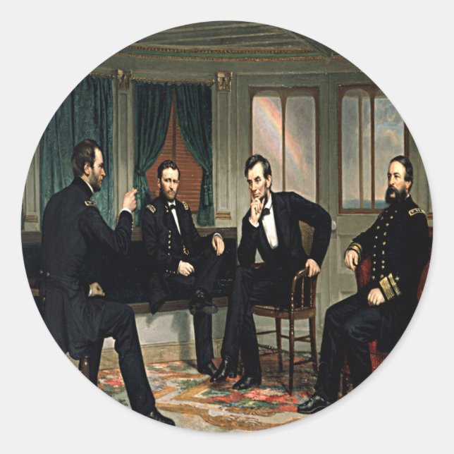 The Peacemakers Painting of 1868 Classic Round Sticker (Front)