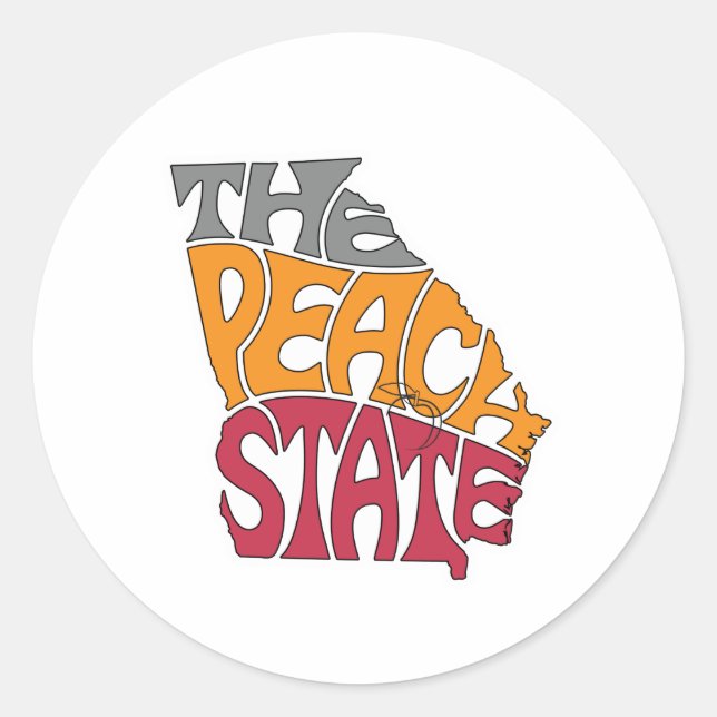 The Peach State - Georgia Classic Round Sticker (Front)