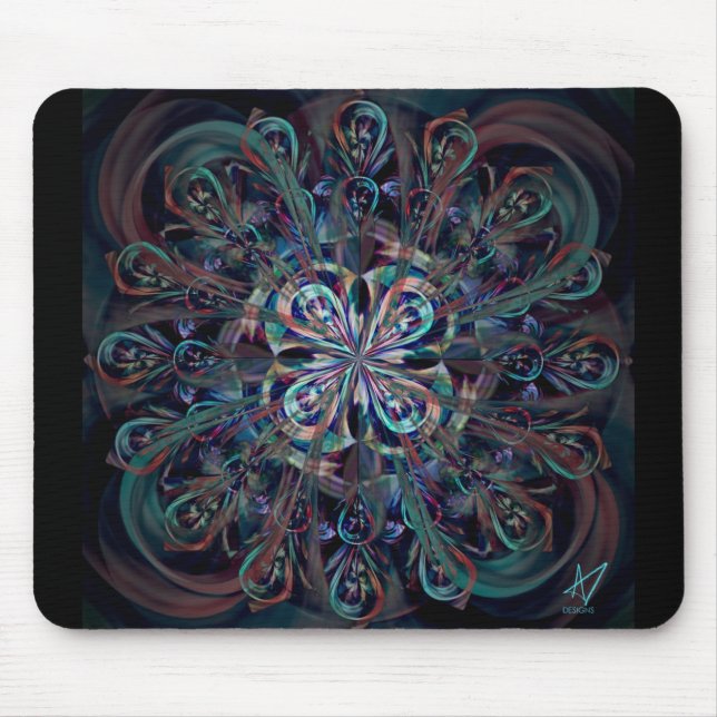 The Peacock Flower Mouse Pad (Front)