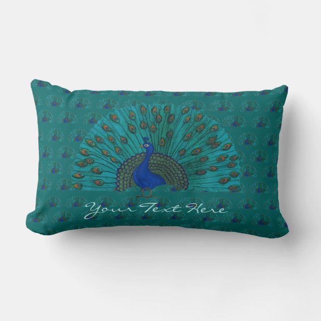 The Peacock Lumbar Pillow (Front)