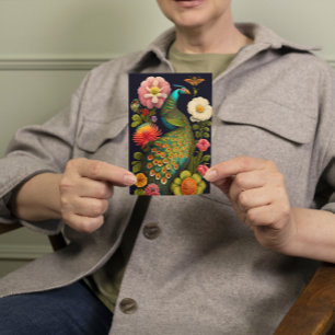 The Peacock Modern Haeckel Custom Card