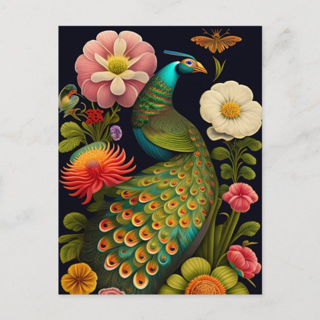 The Peacock | Modern Haeckel  Postcard (Front)