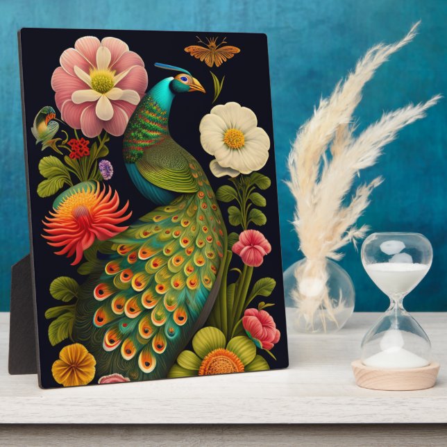 The Peacock | Modern Haeckel Tabletop Plaque (Side)