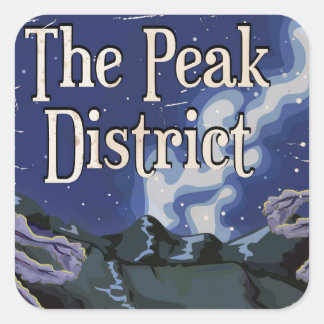 The Peak district Vintage Railway Travel Poster Square Sticker
