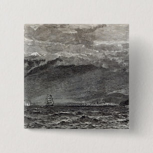 The Peak of Teneriffe, Sante Cruz 2 Inch Square Button