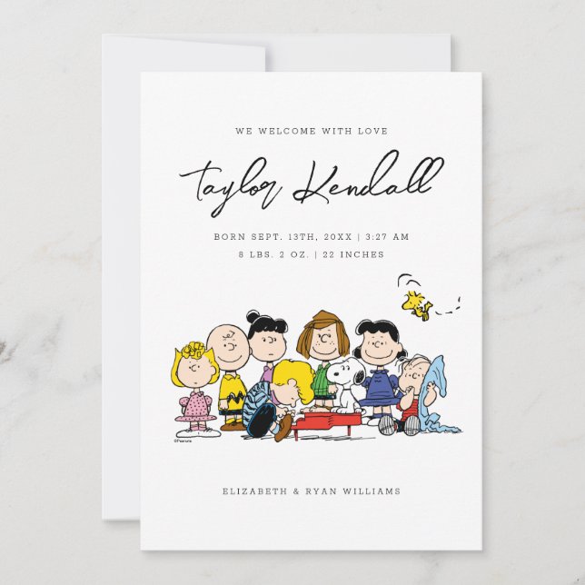 The Peanuts Gang | Baby Announcement (Front)