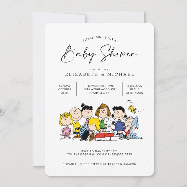 The Peanuts Gang - Baby Shower Invitation (Front)