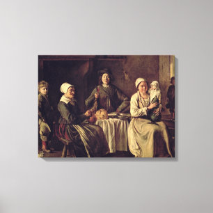 The Peasant Family, 1642 (oil on canvas) Canvas Print