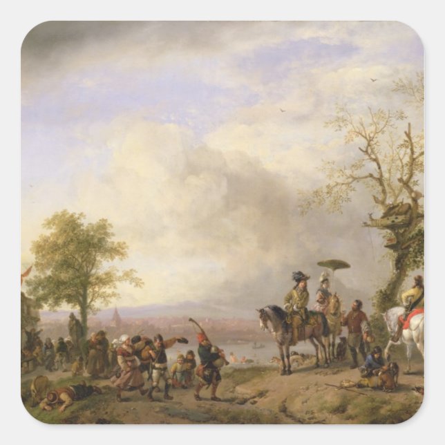 The Peasant Wedding Square Sticker (Front)