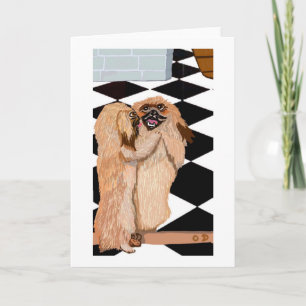 The Pekingese And The Mirror Card