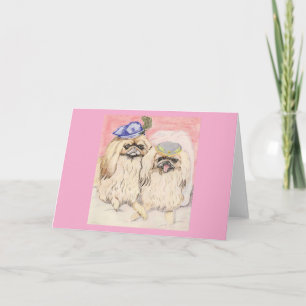 The Pekingese Couple Card