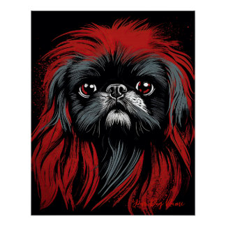 The Pekingese Dog, Red and Black 002 - Ulises Dall Poster
