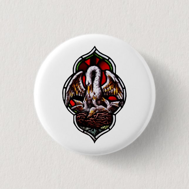The Pelican as a Christian Symbol 1 Inch Round Button (Front)