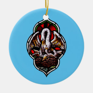 The Pelican as a Christian Symbol Ceramic Ornament