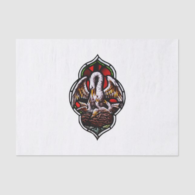 The Pelican as a Christian Symbol Tissue Paper (Front)