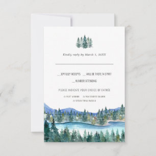 The Pemi River   Watercolor RSVP w/Meal Choice Card
