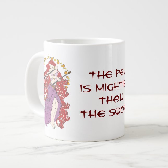 The Pen Is Mightier Large Coffee Mug (Front Left)