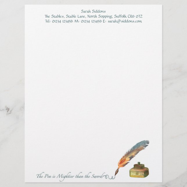 The Pen is Mightier than the Sword Stationery (Front)