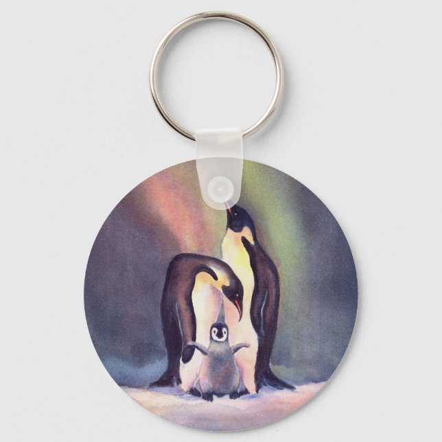 THE PENGUIN FAMILY by SHARON SHARPE Keychain (Front)