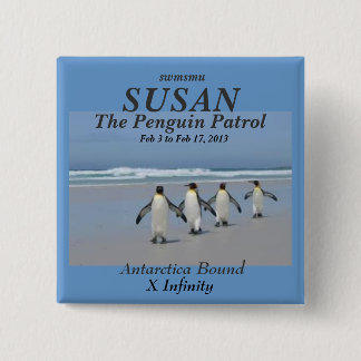 The Penguin Patrol name tag 2 Inch Square Button