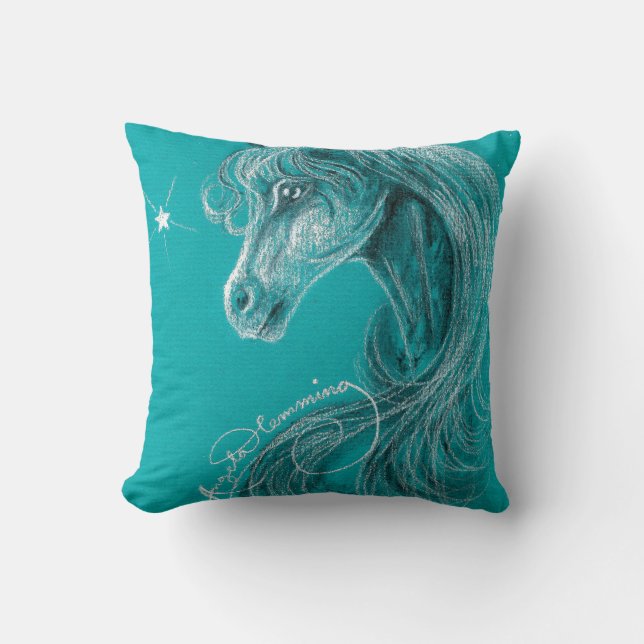 The Pensive Arabian Horse Throw Pillow (Front)