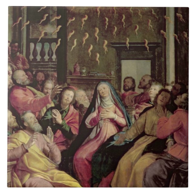 The Pentecost, c.1598 (oil on panel) Tile (Front)