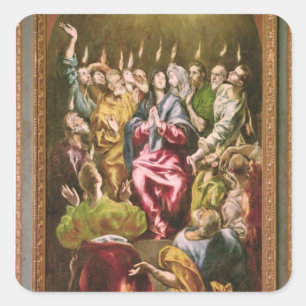 The Pentecost, c.1604-14 Square Sticker