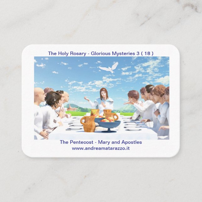 The Pentecost ( Mary with the Apostles ) Holy Place Card (Front)