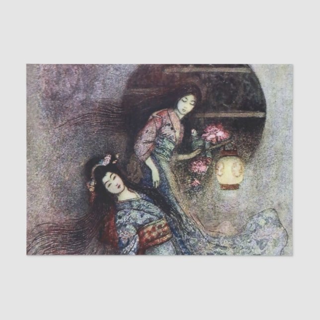 “The Peony Lantern” by Warwick Goble Tissue Paper (Front)