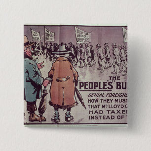 The People's Budget', 1909 2 Inch Square Button