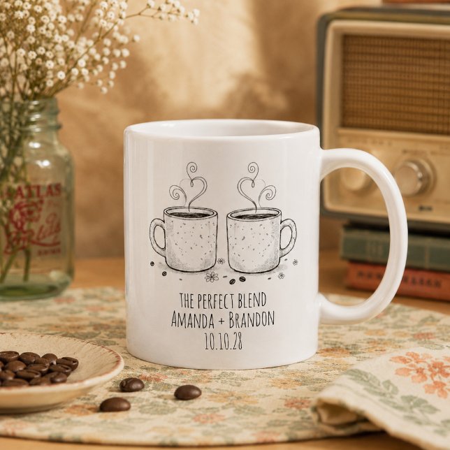 The Perfect Blend 2Cups Cozy Wedding Coffee Mug (Creator Uploaded)