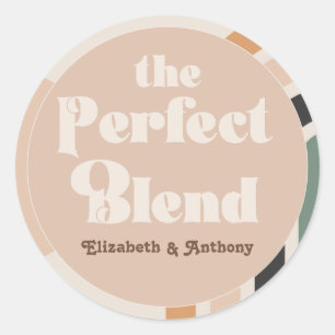 The Perfect Blend Boho Round Wedding Favour Classic Round Sticker