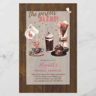 The Perfect Blend BRIDAL SHOWER Invitations COFFEE Flyer