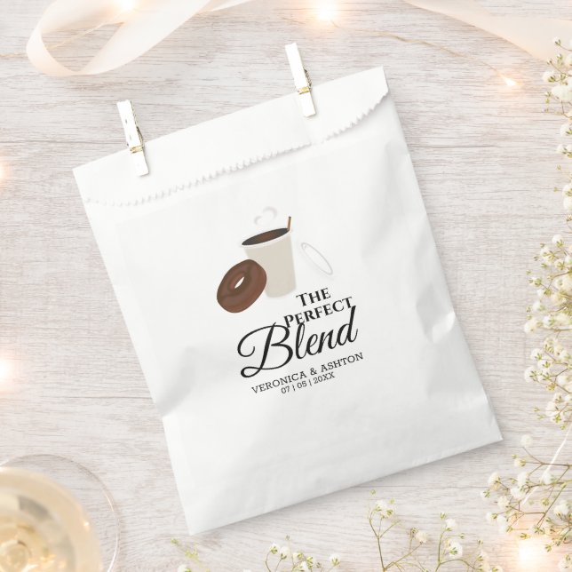 The Perfect Blend Coffee and Doughnut | Wedding Favour Bag (Clipped)