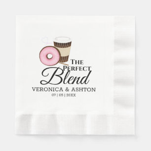 The Perfect Blend Coffee and Doughnut   Wedding Napkin