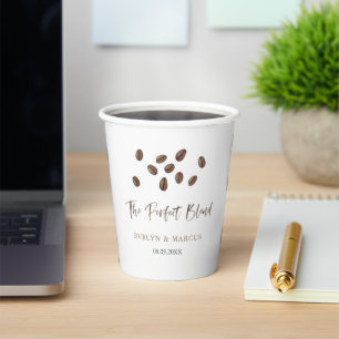 The Perfect Blend Coffee Couples Wedding Shower Paper Cups