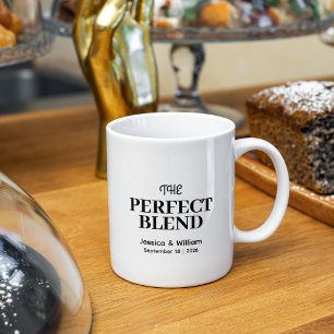 The Perfect Blend Coffee   Custom Names Wedding Mug