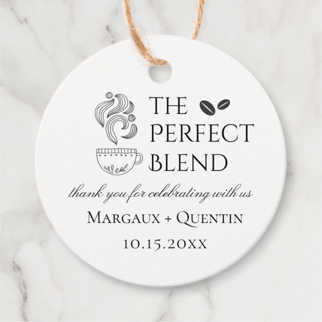 The Perfect Blend Coffee Favour Tags (Front)