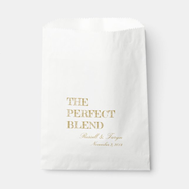 The Perfect Blend Coffee Favours, Trail Mix Gold Favour Bag (Front)