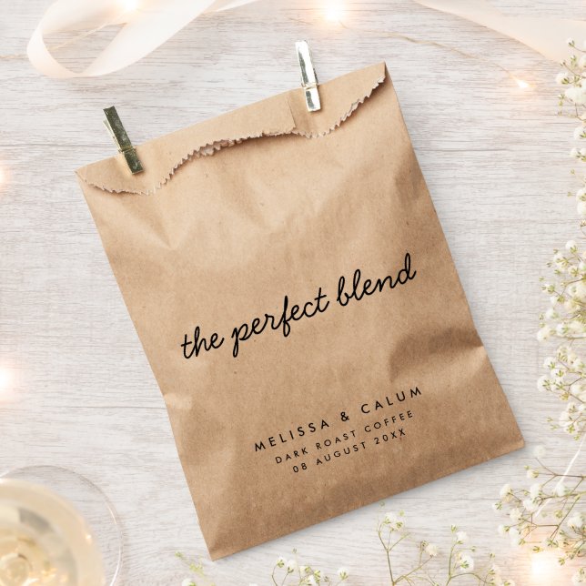 The Perfect Blend | Coffee Lover Rustic Wedding Favour Bag (Clipped)